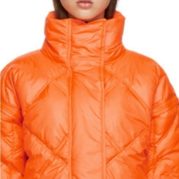 Adidas by Stella McCartney NWT Convertible Quilted Puffer Jacket Vest Orange XS - Picture 3 of 16